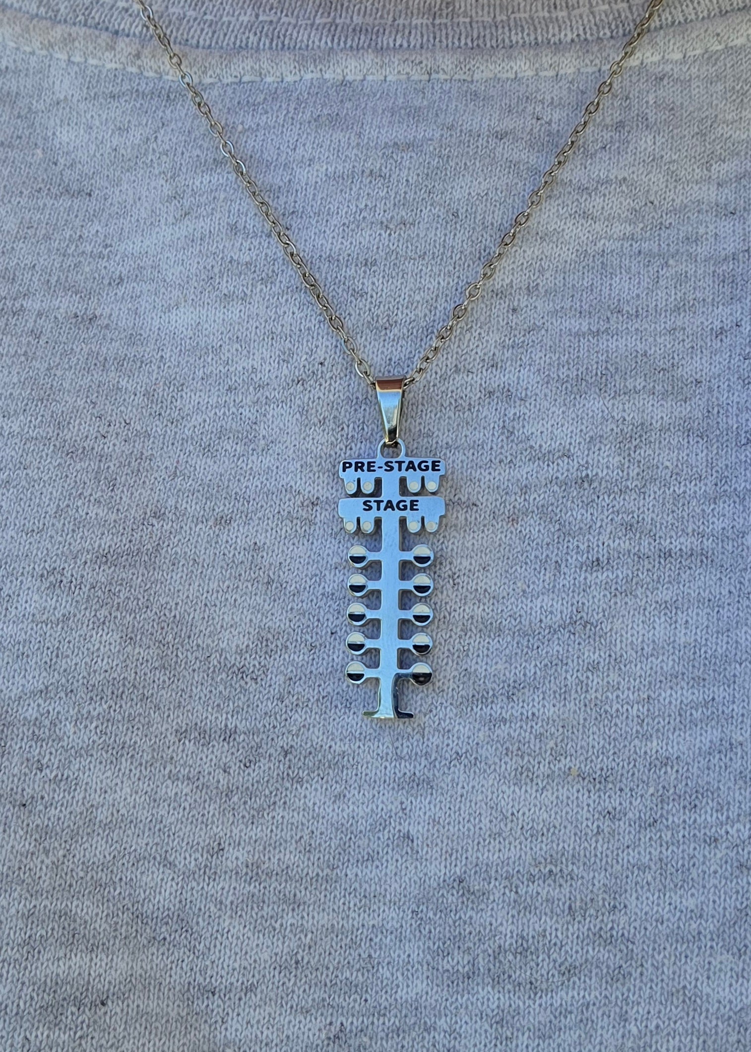 Drag Racing Christmas Tree Necklace | Silver | Surgical 316L