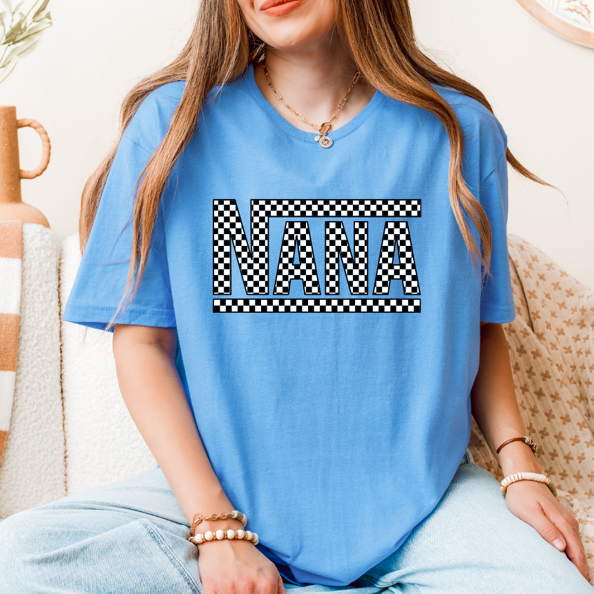 Checkered Nana Racing Tee | Gildan - S-3XL