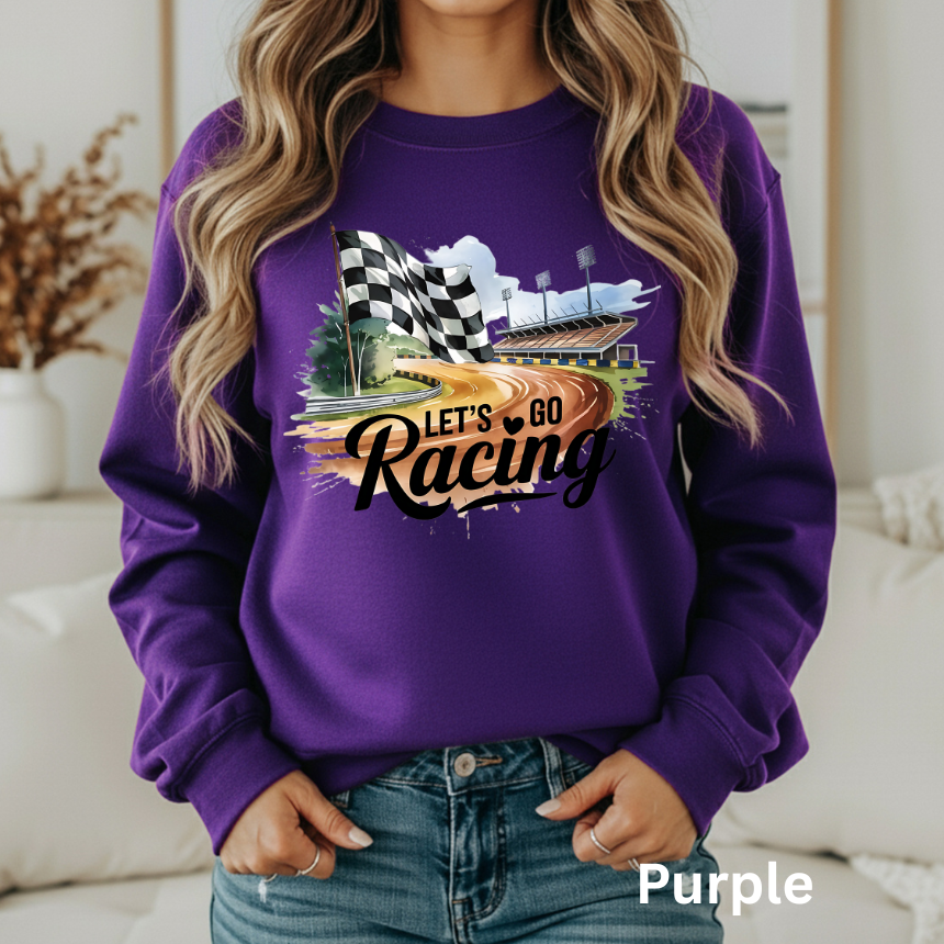 Let's Go Racing Sweatshirt - Dirt Track Scene - Unisex Gildan S-3XL