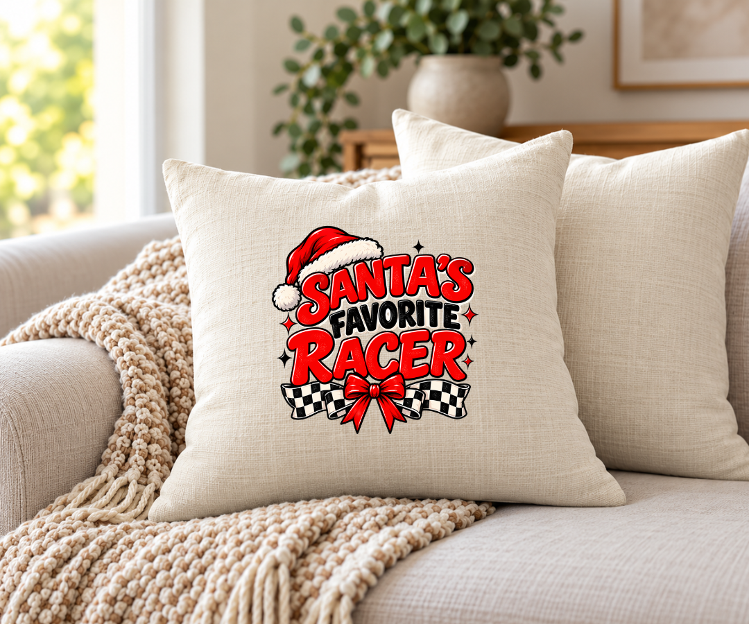 Santa's Favorite Race Pillow Cover