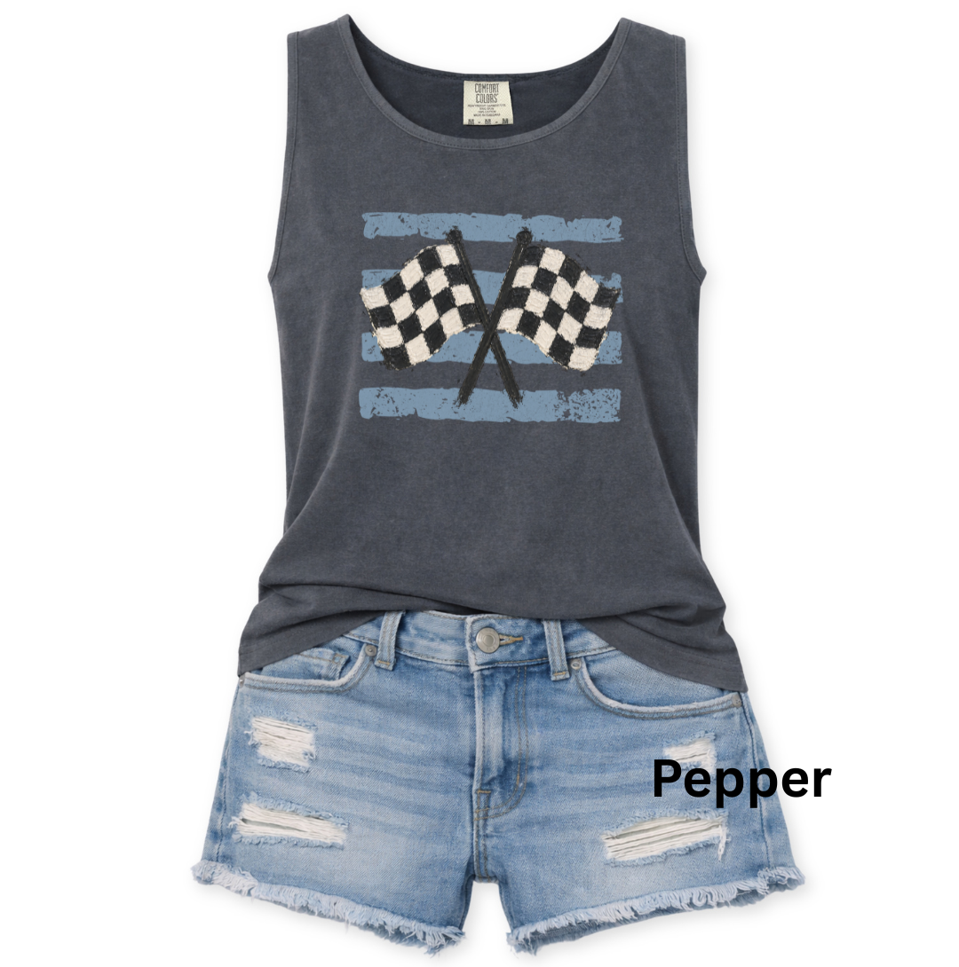 Checkered Flag Comfort Colors Tank – S-3XL