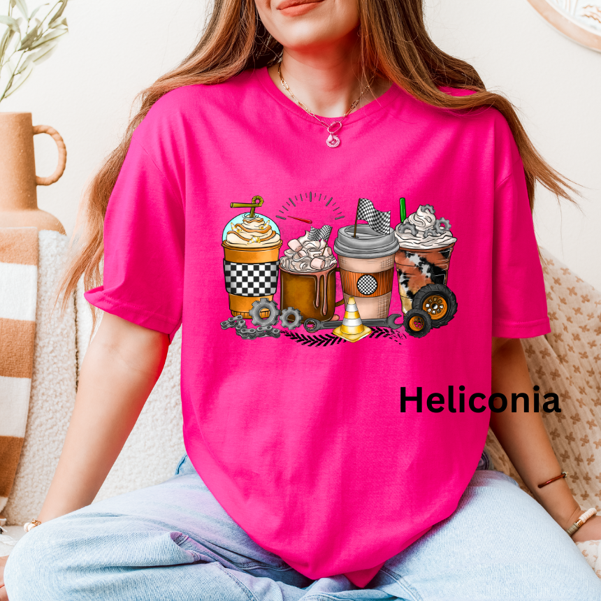 RACING COFFEE GRAPHIC TEE SHIRT