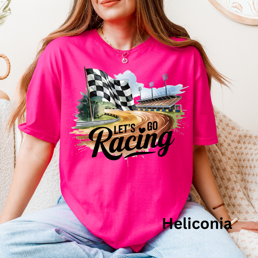 Let's Go Racing T-Shirt -Dirt Track Scene - Unisex Gildan Softstyle S-4XL