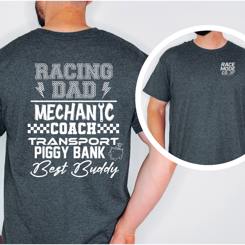 Racing Dad Double-Sided T-Shirt -  Gildan S-5XL