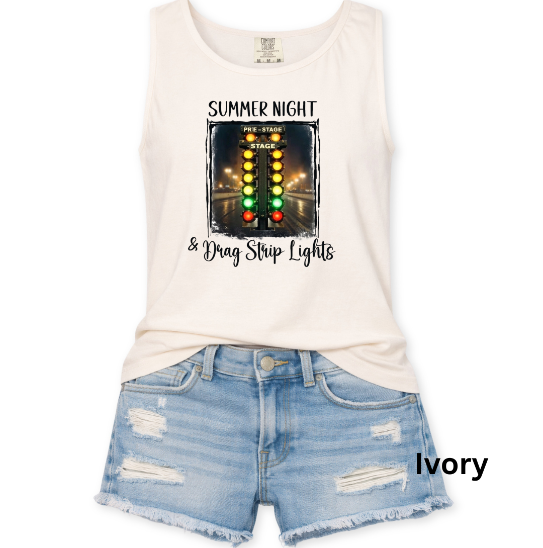 Summer Night & Drag Strip Lights Tank | Comfort Colors - S-3xl