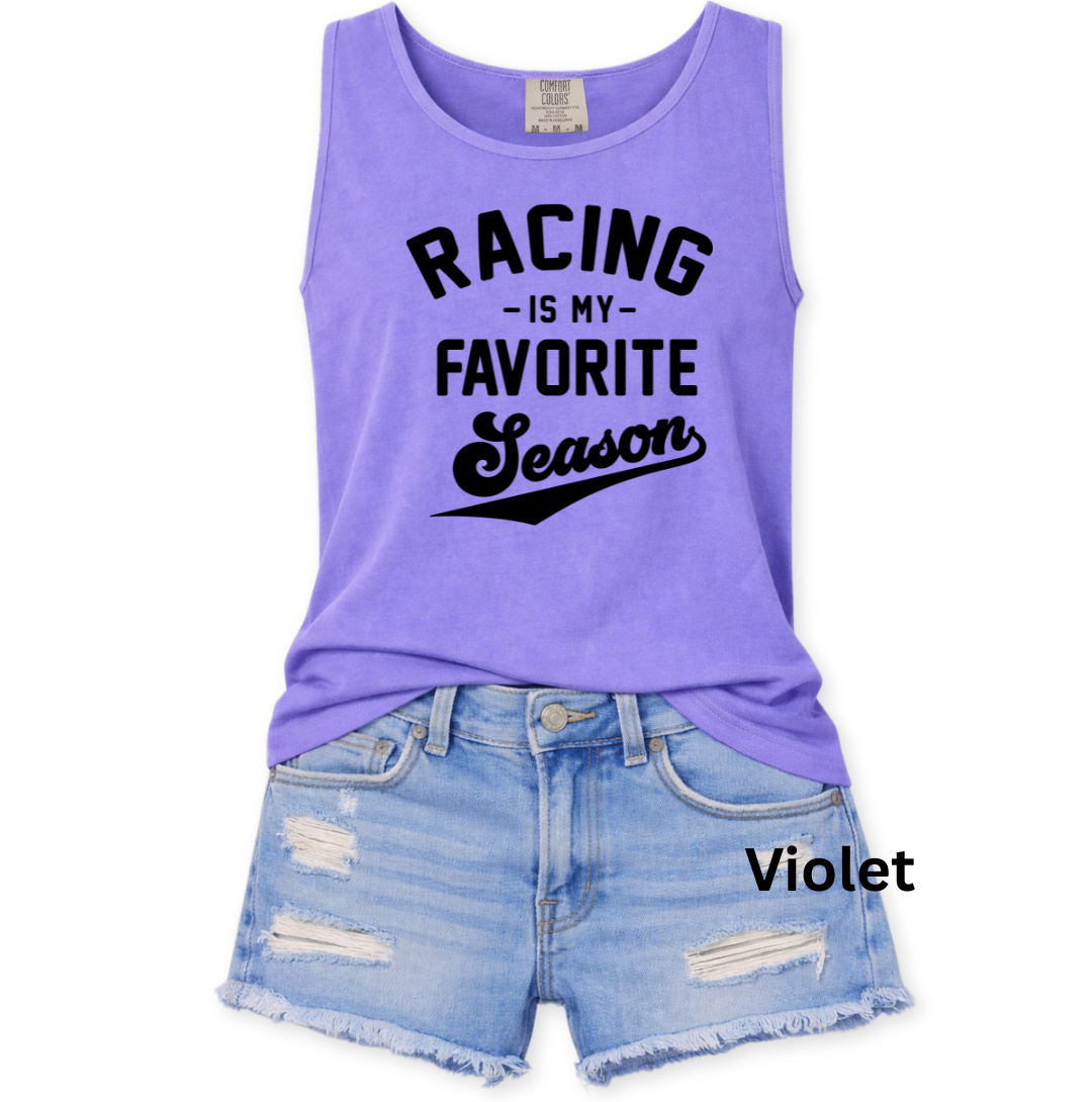 Racing Is My Favorite Season Tank Top - Comfort Colors Unisex S-3XL