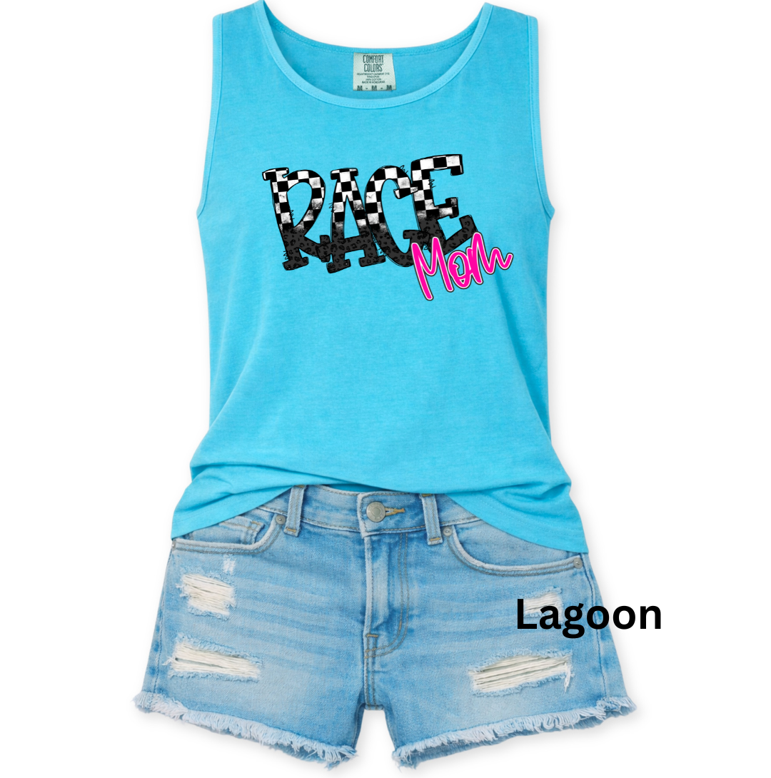 Race Mom Tank Top - Comfort Colors Unisex S-3XL