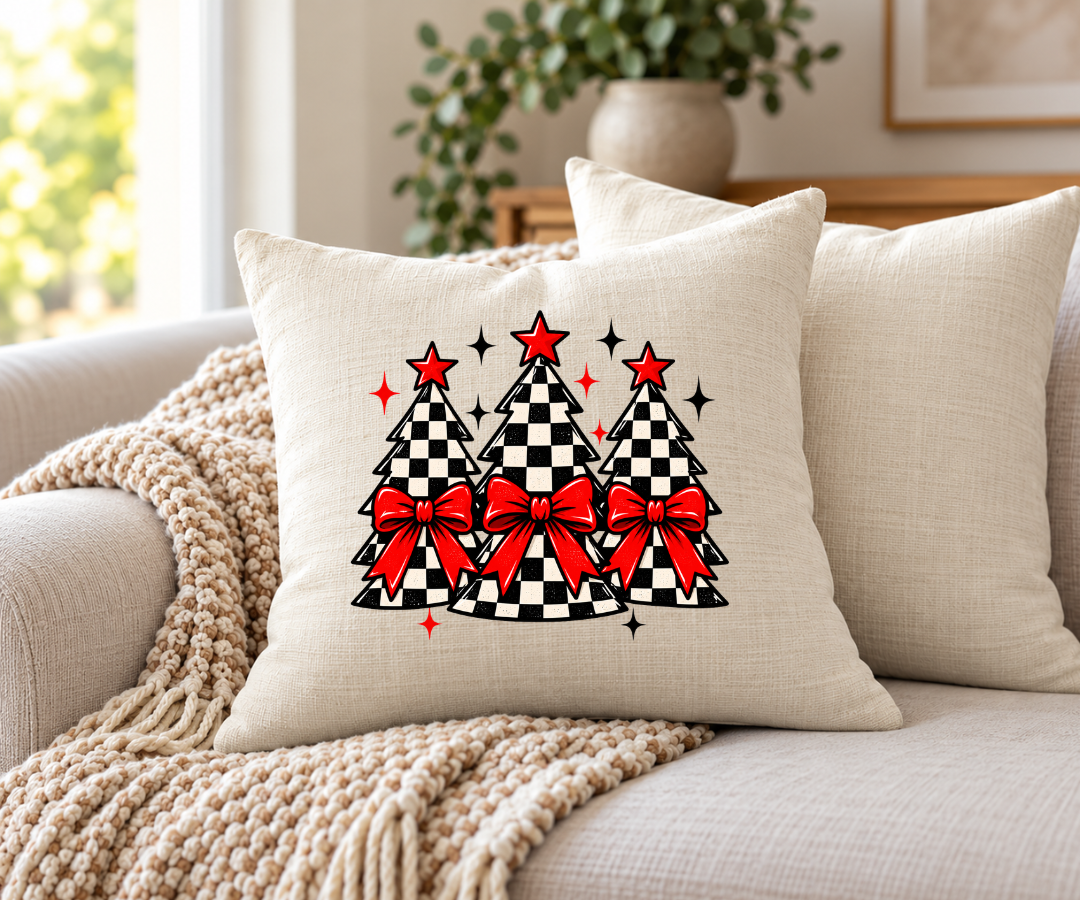 Checkered Trees Pillow Cover