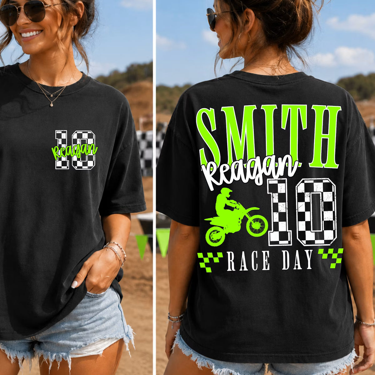 MOTOCROSS CUSTOM RACE DAY TEE - GILDAN BLACK - UNISEX S-3X