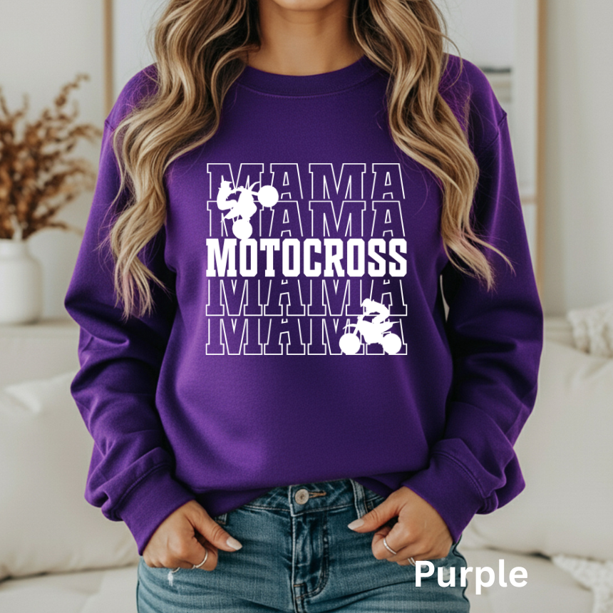 Motocross Mama Sweatshirt -Dirt Bike Graphics - Unisex Gildan S-3XL