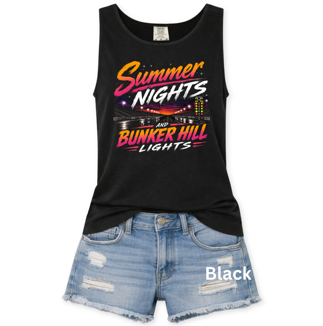 SUMMER NIGHTS AND BUNKER HILL LIGHTS - COMFORT COLORS TANK