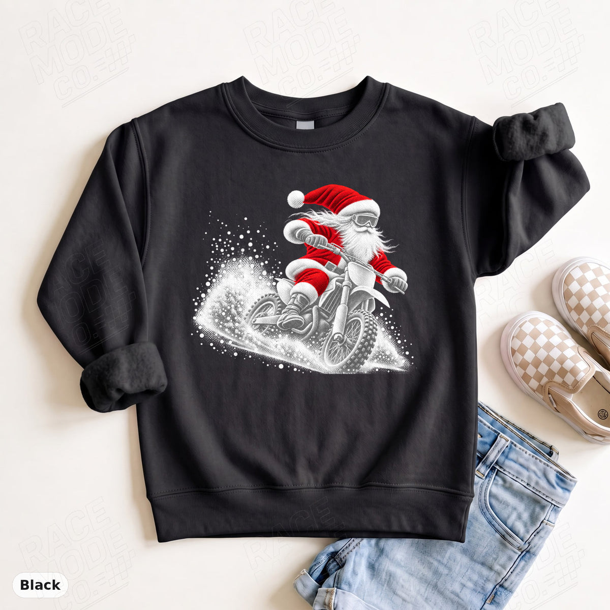 YOUTH- Santa Dirt Bike Rider — Gildan 18000B