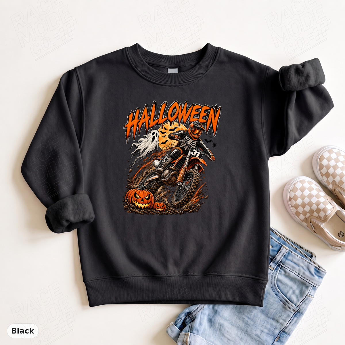 YOUTH - Halloween Dirt Bike Skeleton — Gildan 18000B