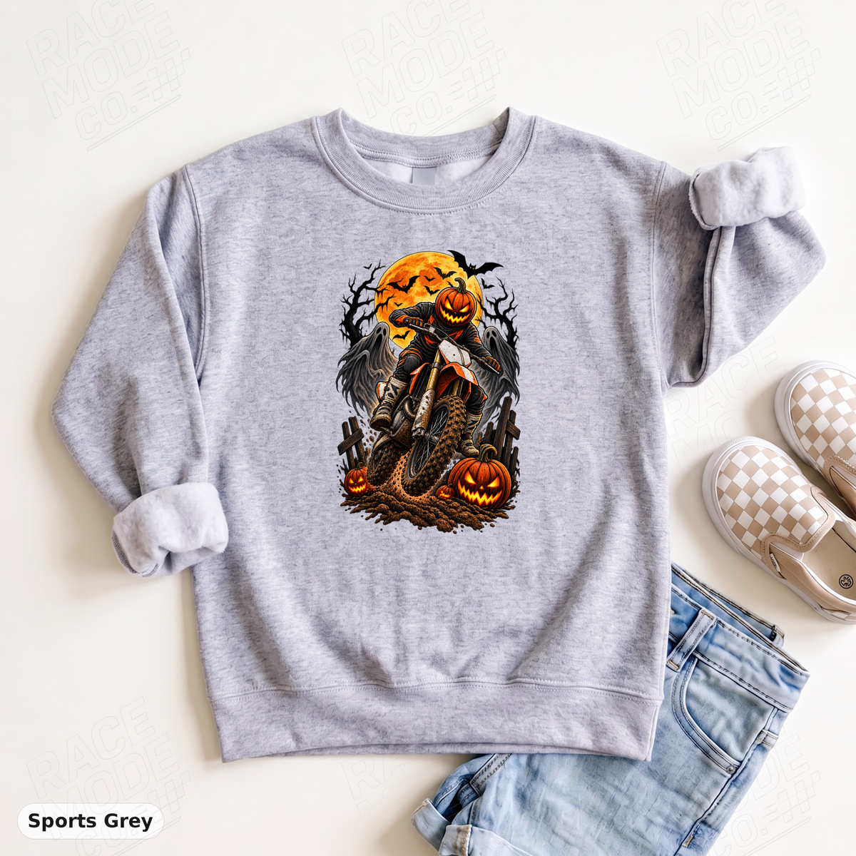 YOUTH - Pumpkin Head Dirt Bike Rider — Gildan 18000B