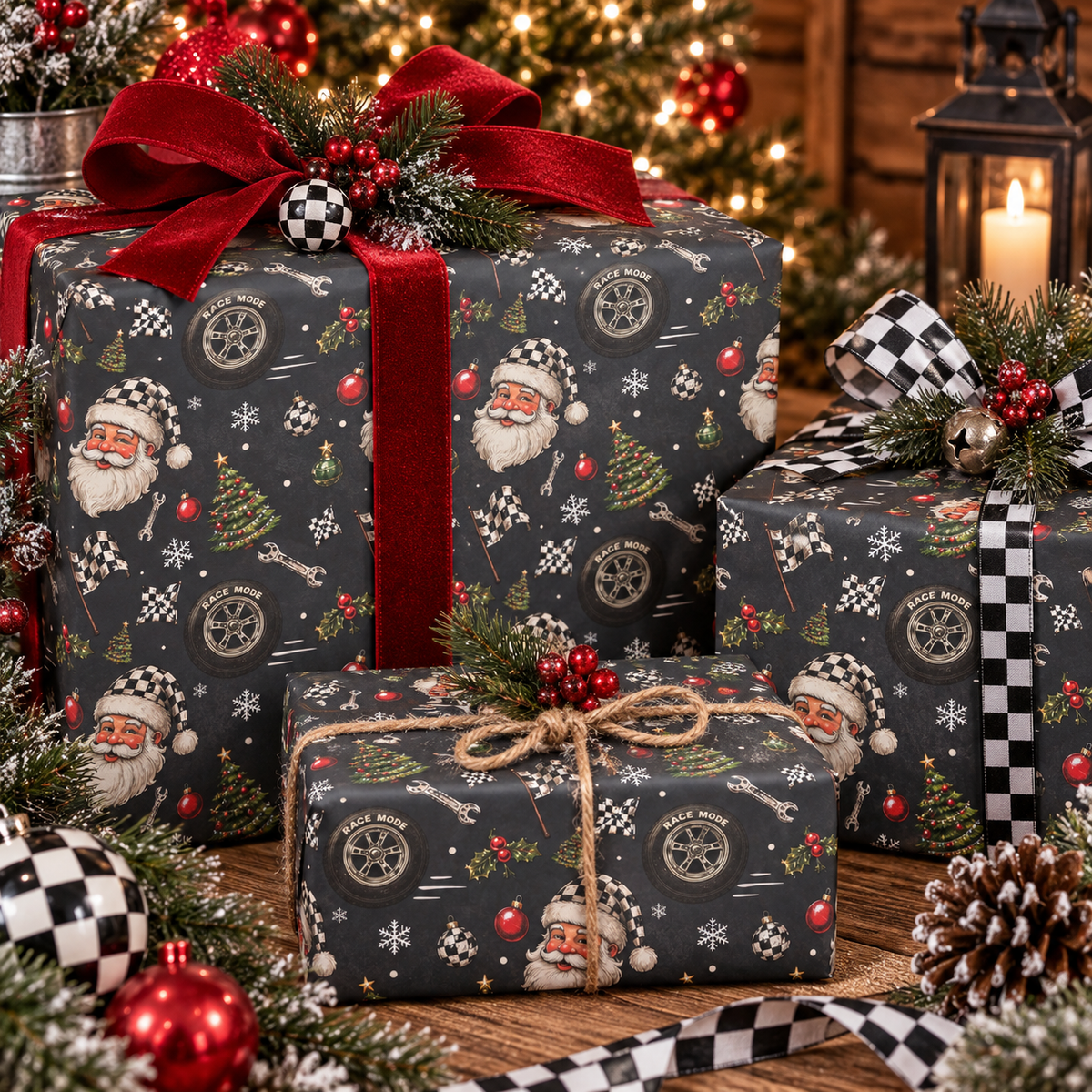 SANTA/TIRE WRAPPING PAPER