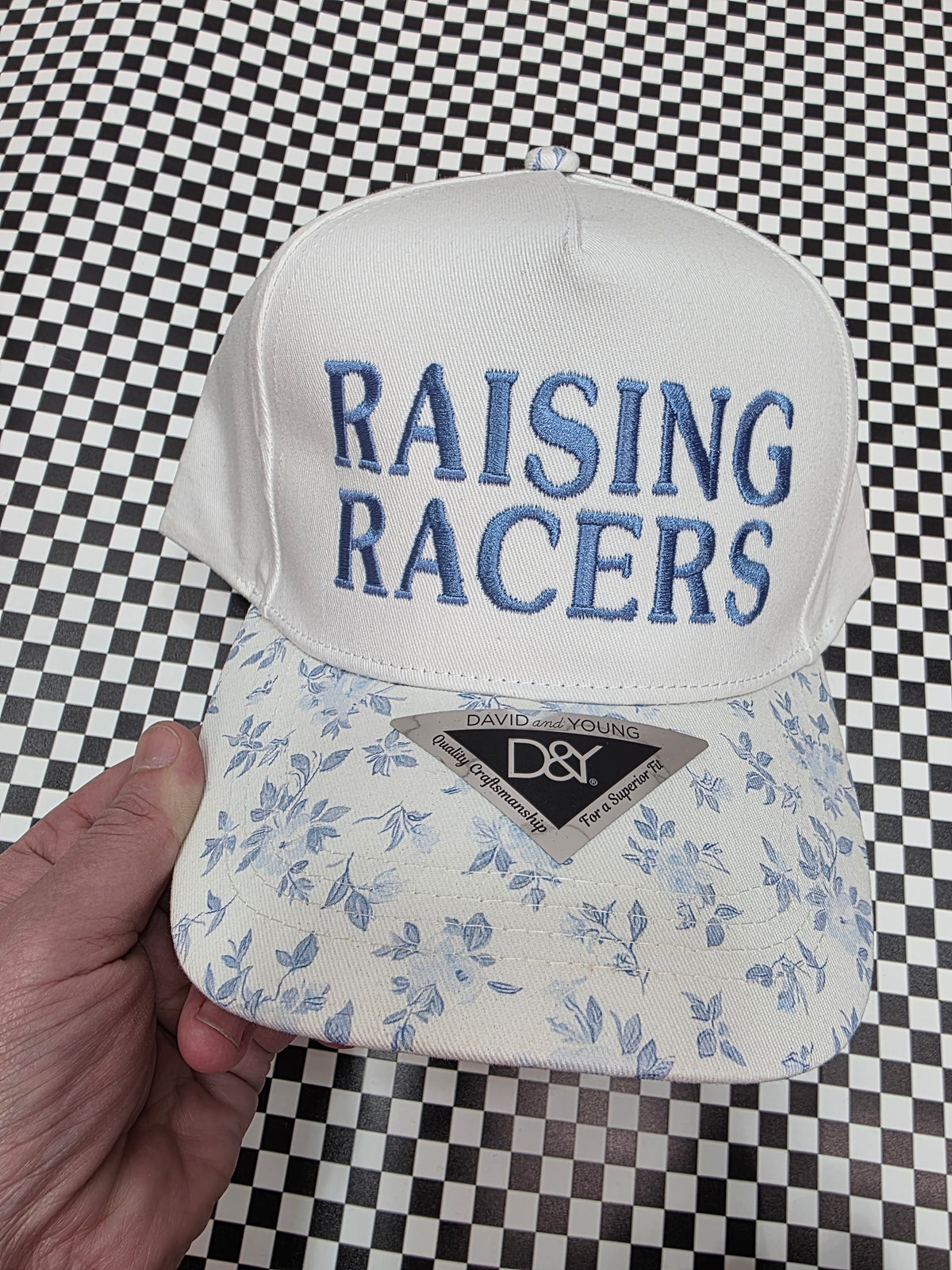 RAISING RACERS BLUE FLORAL EMBROIDERED HAT