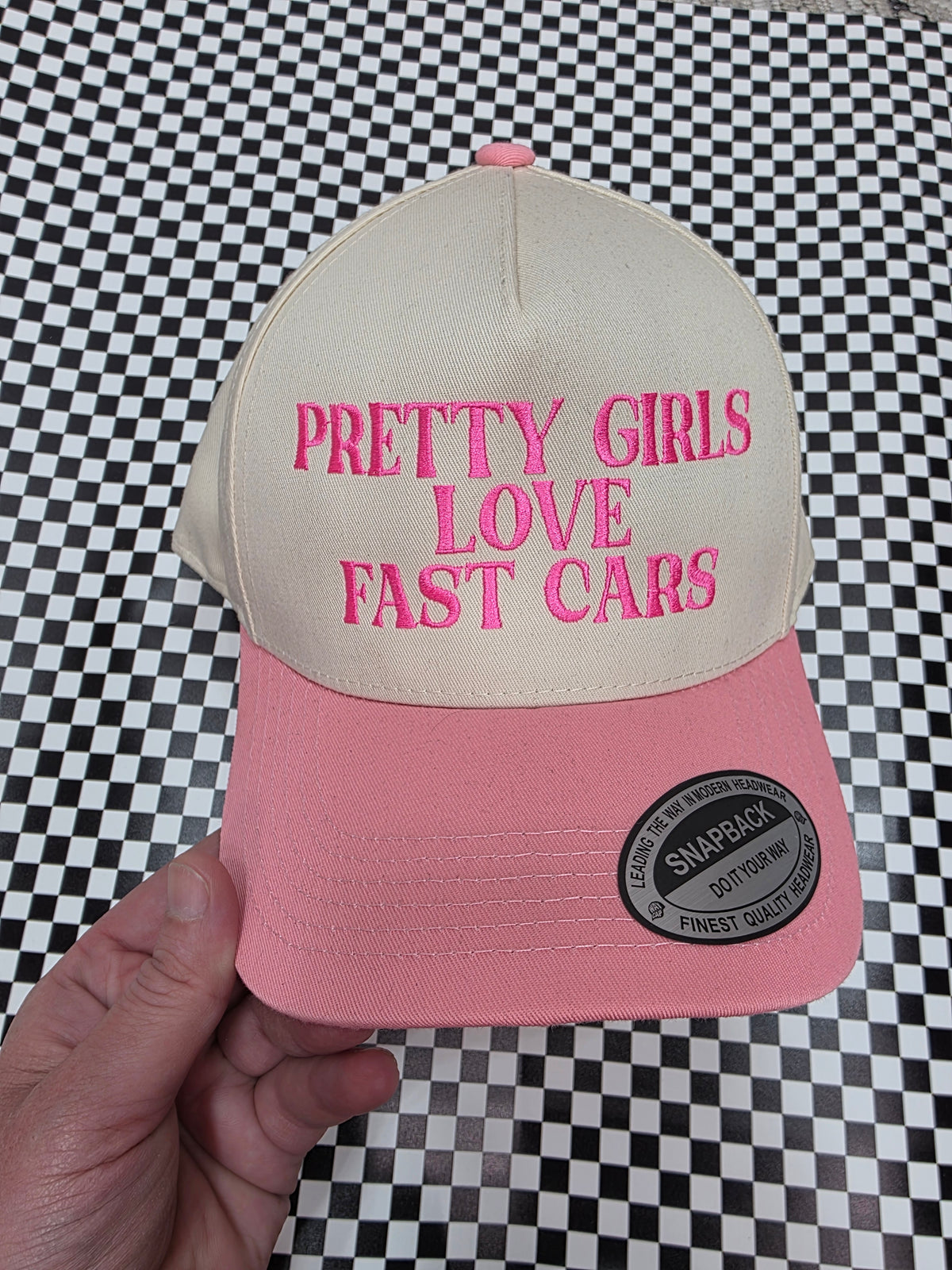 PRETTY GIRLS LOVE FAST CARS EMBROIDERED HAT