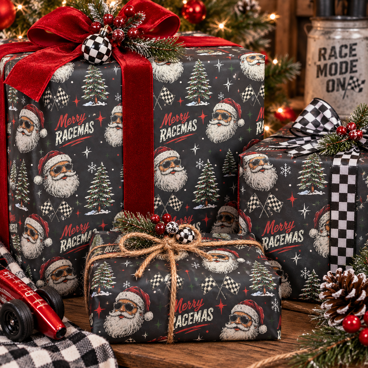 MERRY RACEMAS WRAPPING PAPER