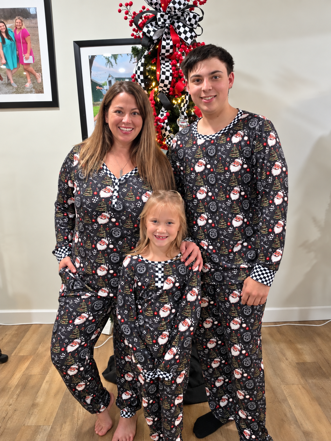 Preorder: SANTA/TIRES RACING CHRISTMAS PJS -KIDS - arrives 1st part of Nov