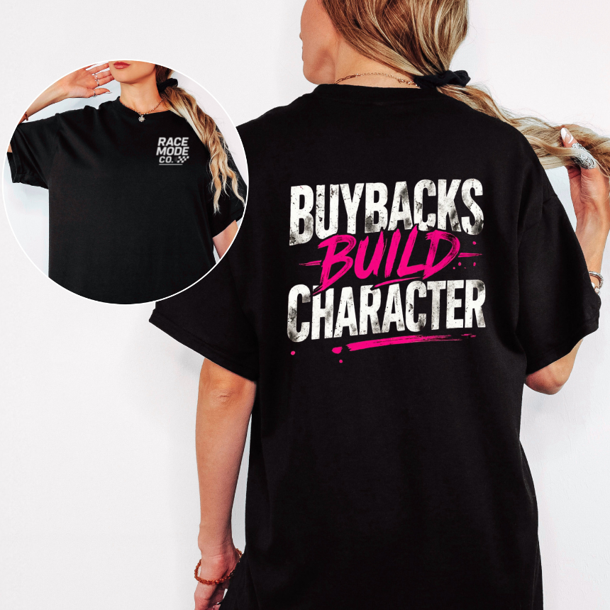 Buybacks Build Character T-Shirt - Black - Unisex Gildan S-5XL